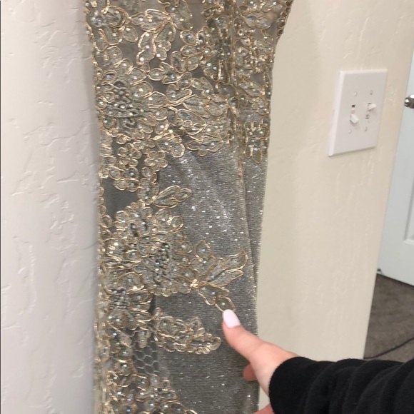 Jovani Silver Dress 💎 - Picture 5 of 8